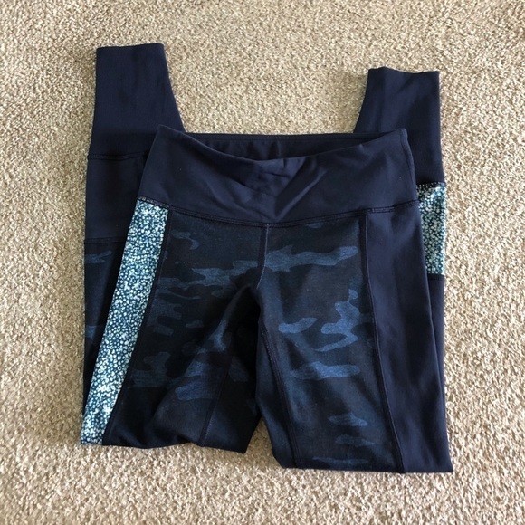 Lululemon blue mixed print full length leggings in size 4 - Picture 1 of 4